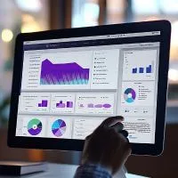 Oil and gas quality professional reviewing corrective action status and nonconformance trends on a digital compliance dashboard