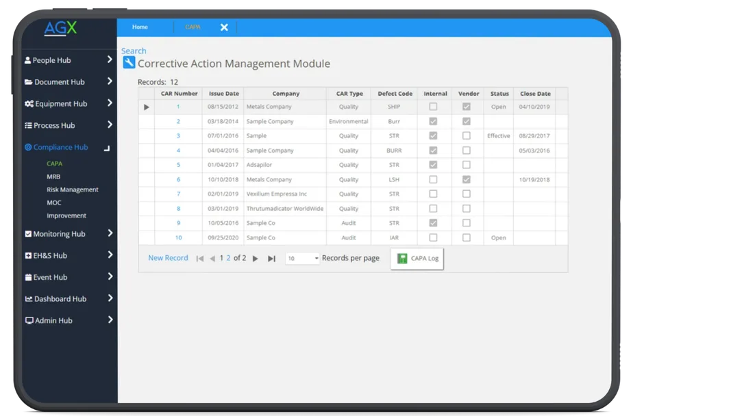 Accupoint Q1 software for supply chain management, vendor control, inspections, audits, and certification tracking.